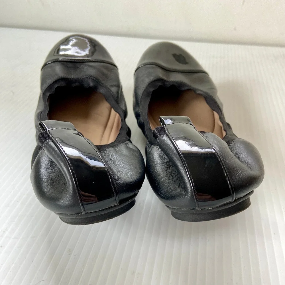 Susina Black Leather Patent Cap Toe Ballet Flats Womens 11M